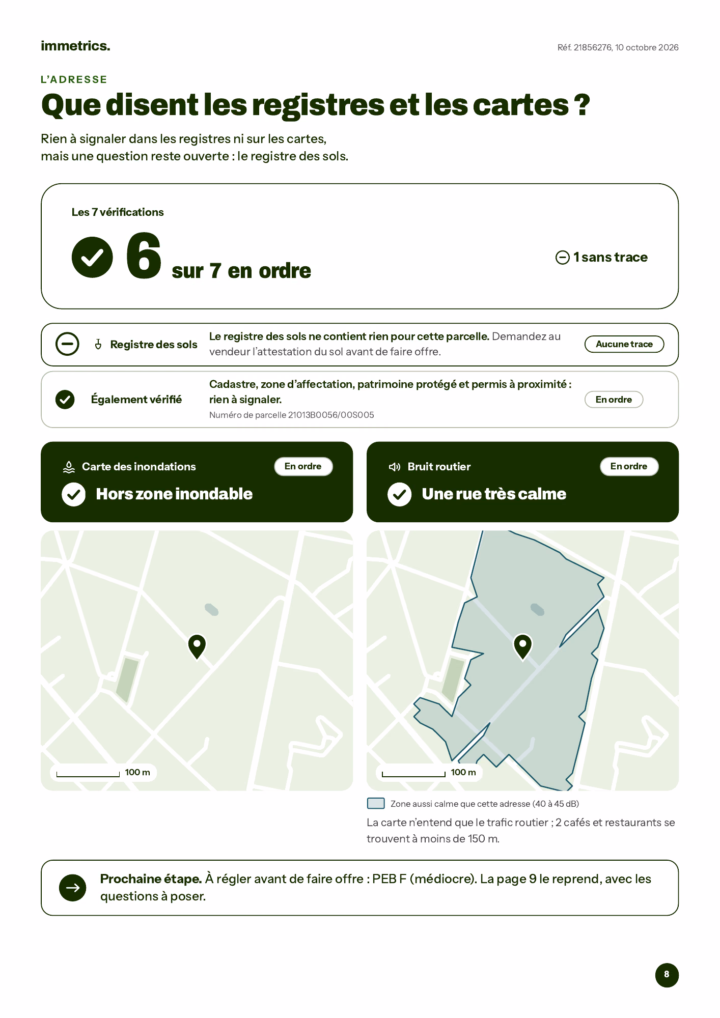 Page du dossier : ce que disent les registres et les cartes officielles